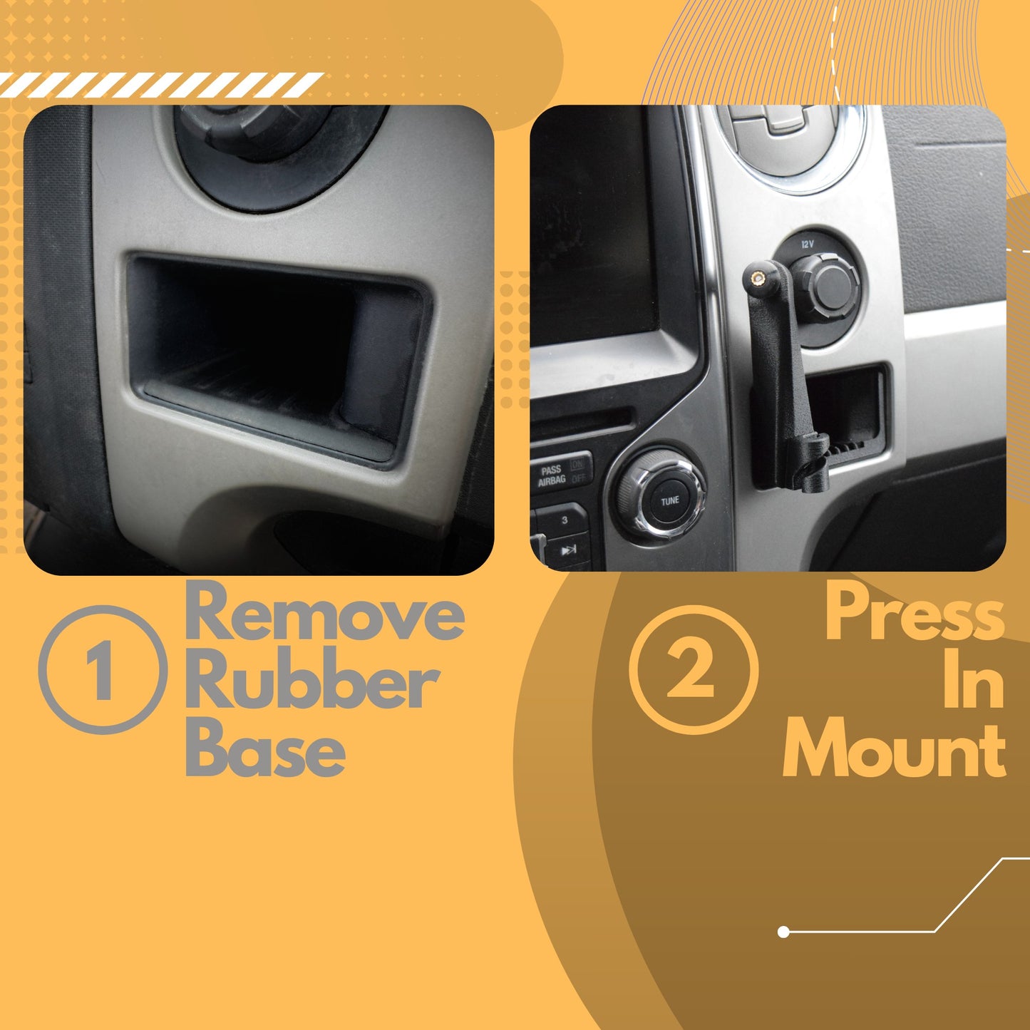 Ford F-150 Phone Holder 2009-2014, Lincoln Mark LT 2010-1014 - Custom Fit in Dash Pocket Phone Mount