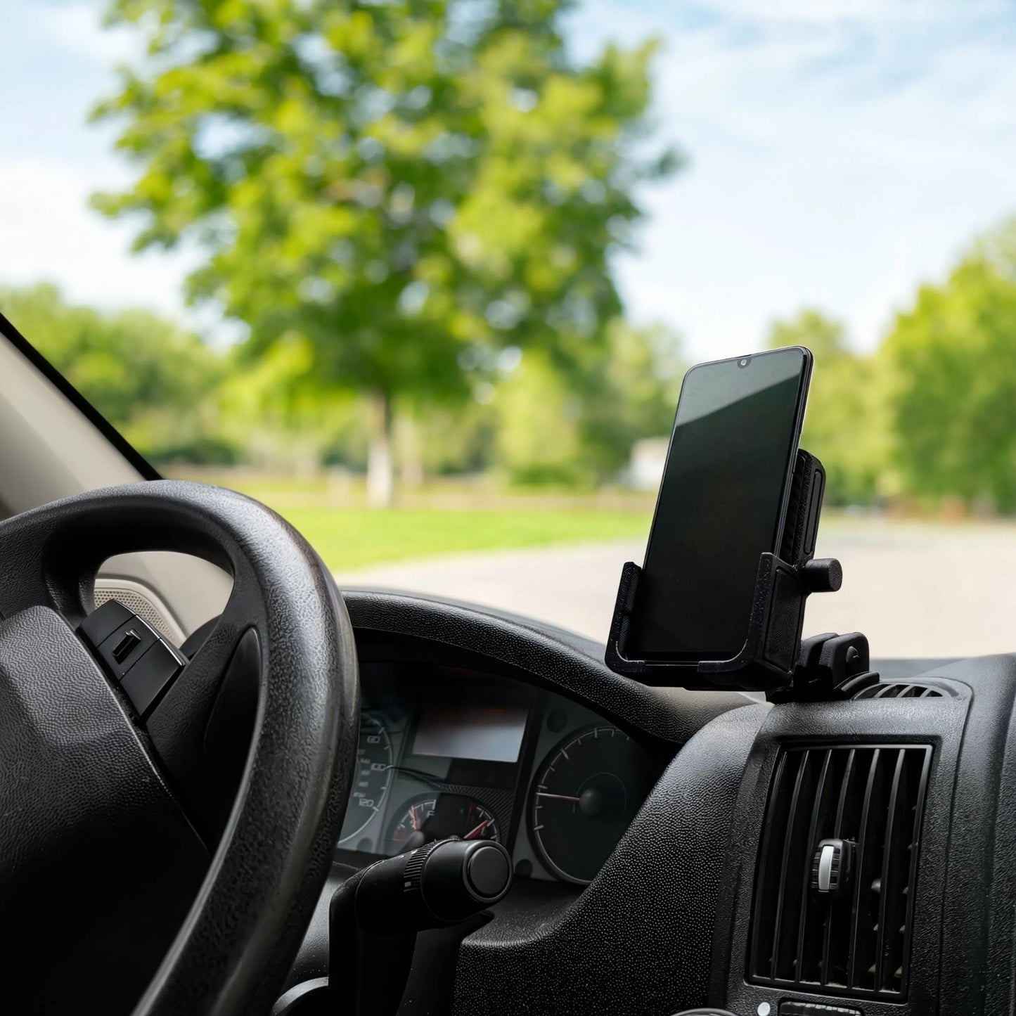 Phone Mount for the RAM ProMaster (2014-2021) - Custom Exact-Fit Dashboard Cell Phone Holder - No Drill Tool-Less Install,- Fits Large Phones iPhone Pro Max, Galaxy