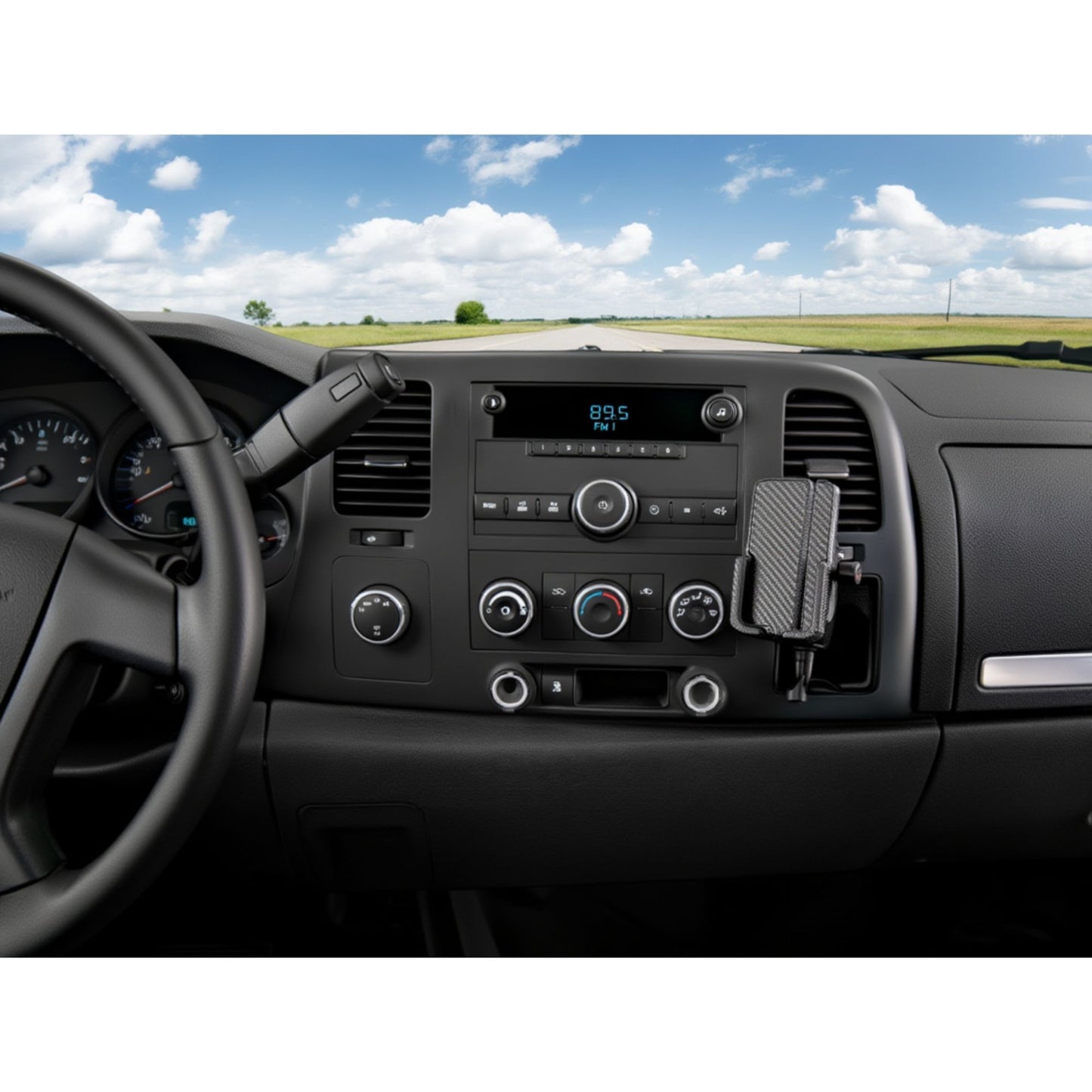 Phone Holder for Chevy Avalanche, Silverado WT/LT/LS 1500/2500 / 3500, GMC Sierra 1500/2500 / 3500. 2007-2014, Custom Mount for Chevrolet Truck, SUV (WT/LT/LTS)