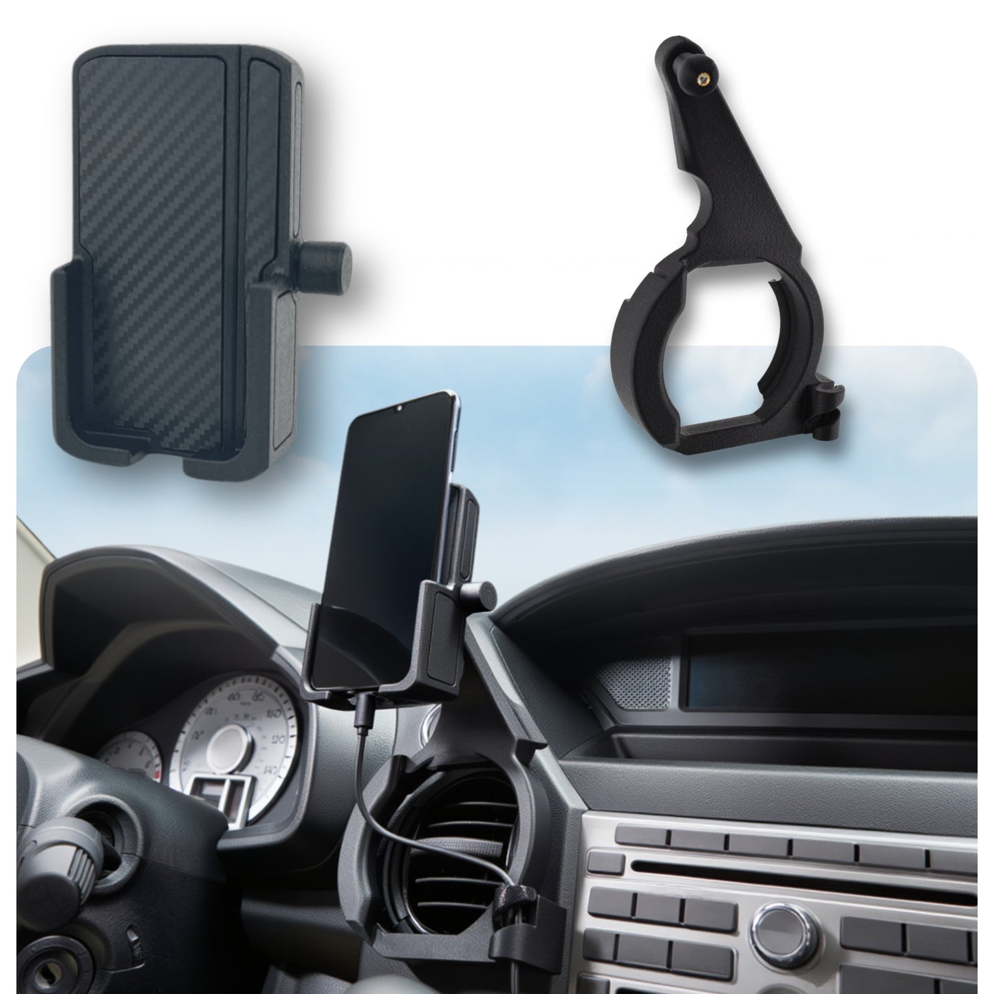 Phone Holder for Honda Pilot 2009-2015 Custom Made Easy Install No Tools Required