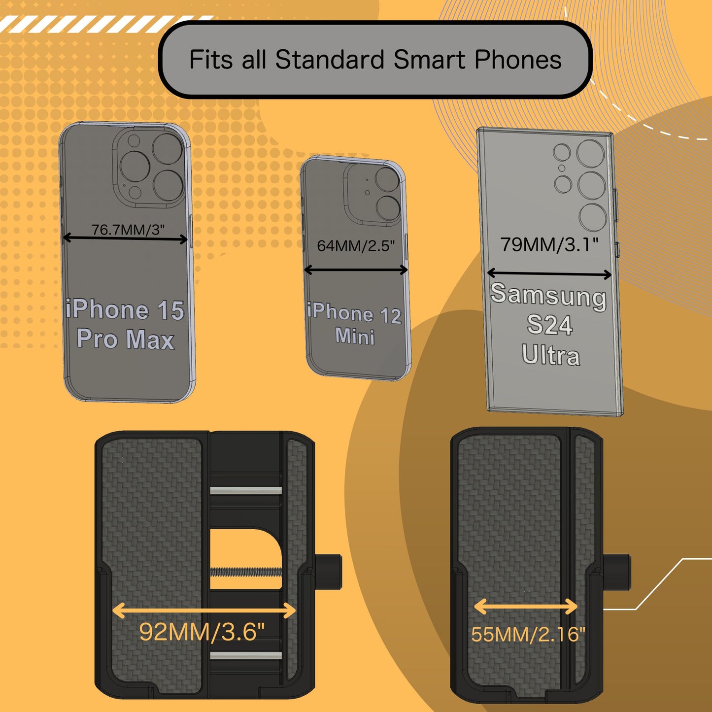 Phone Holder for Chevrolet Silverado, GMC Sierra 1500 (2022-2025) / Silverado HD, GMC Sierra HD (2024-2025)