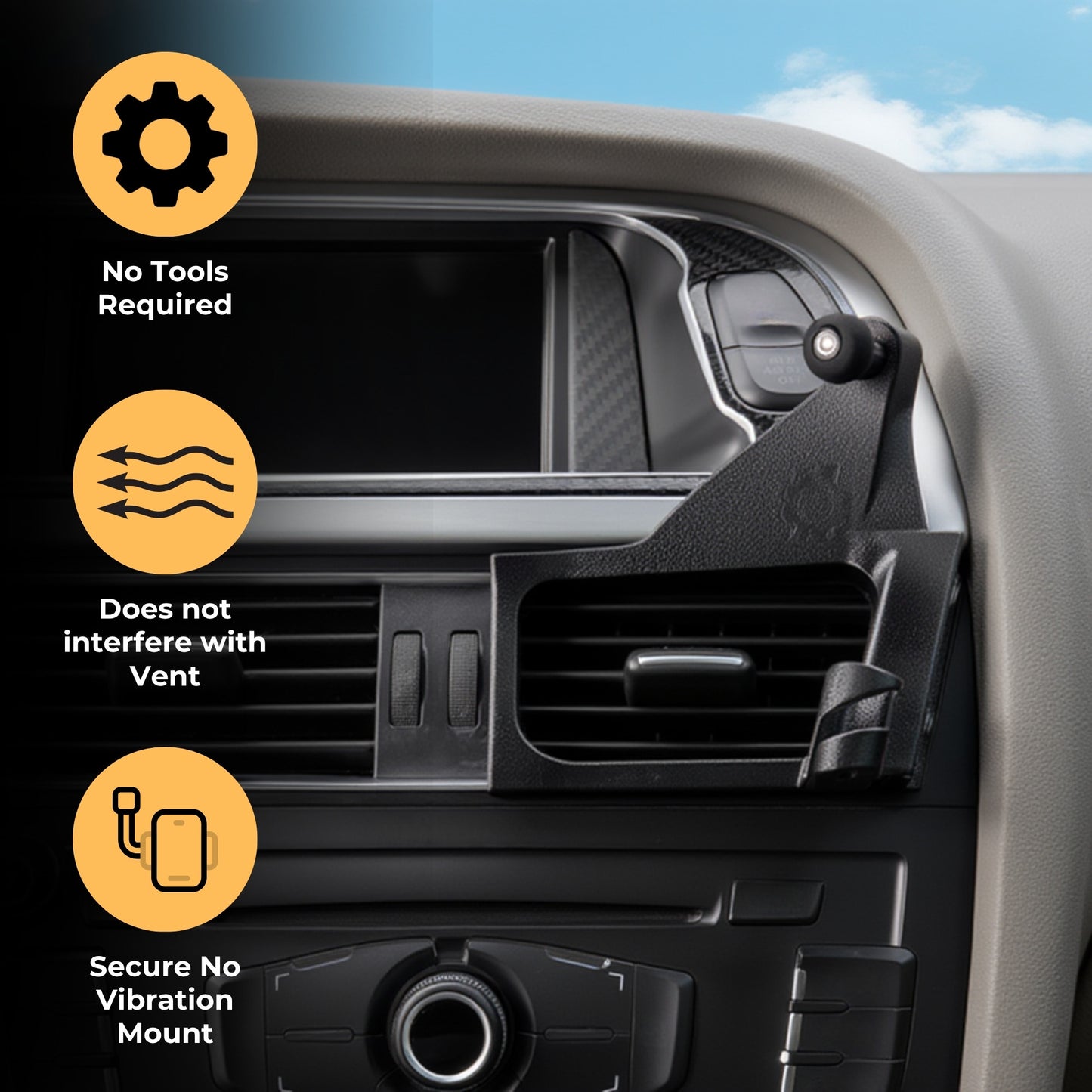 Phone Holder for Audi A4 2009-2014 Model Years (B8)
