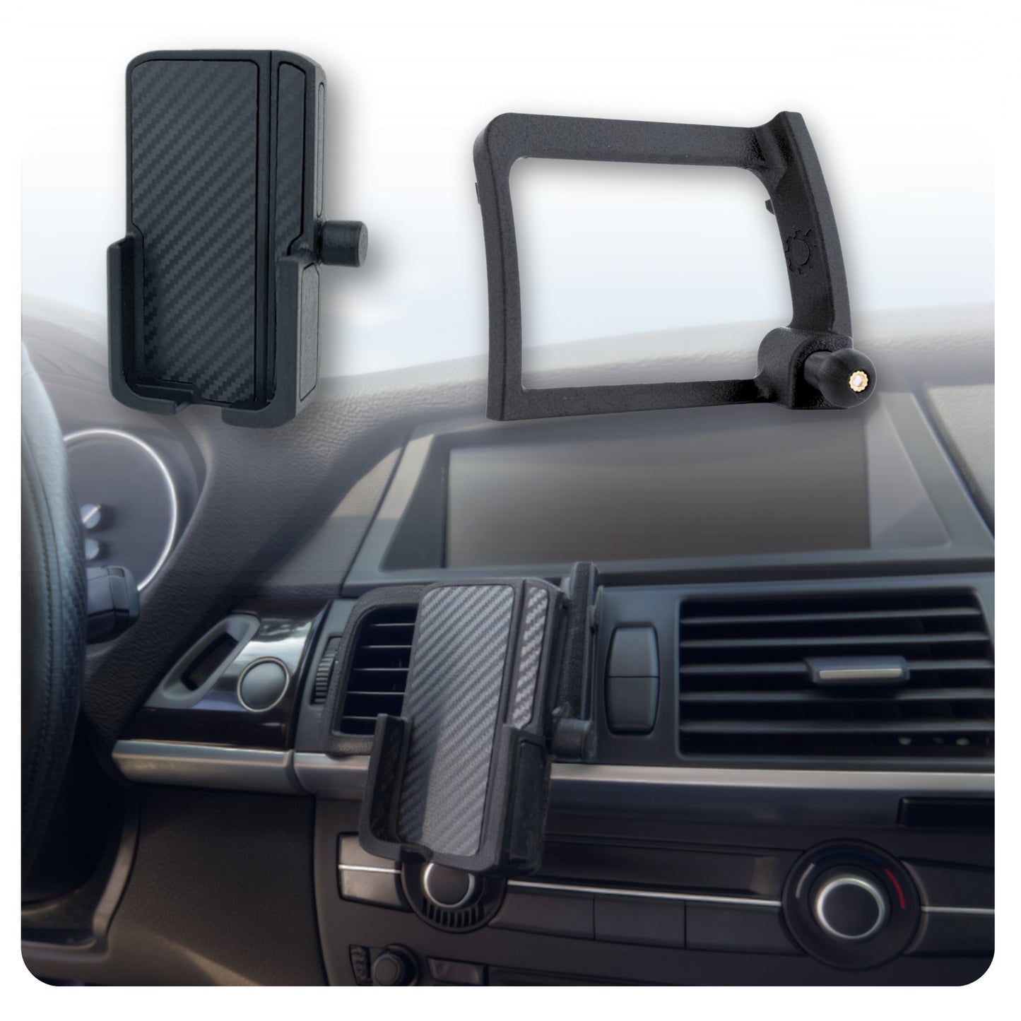 Phone Holder for BMW X5 2007-2013 / BMW X6 2008-2014 Easy Install Custom Made
