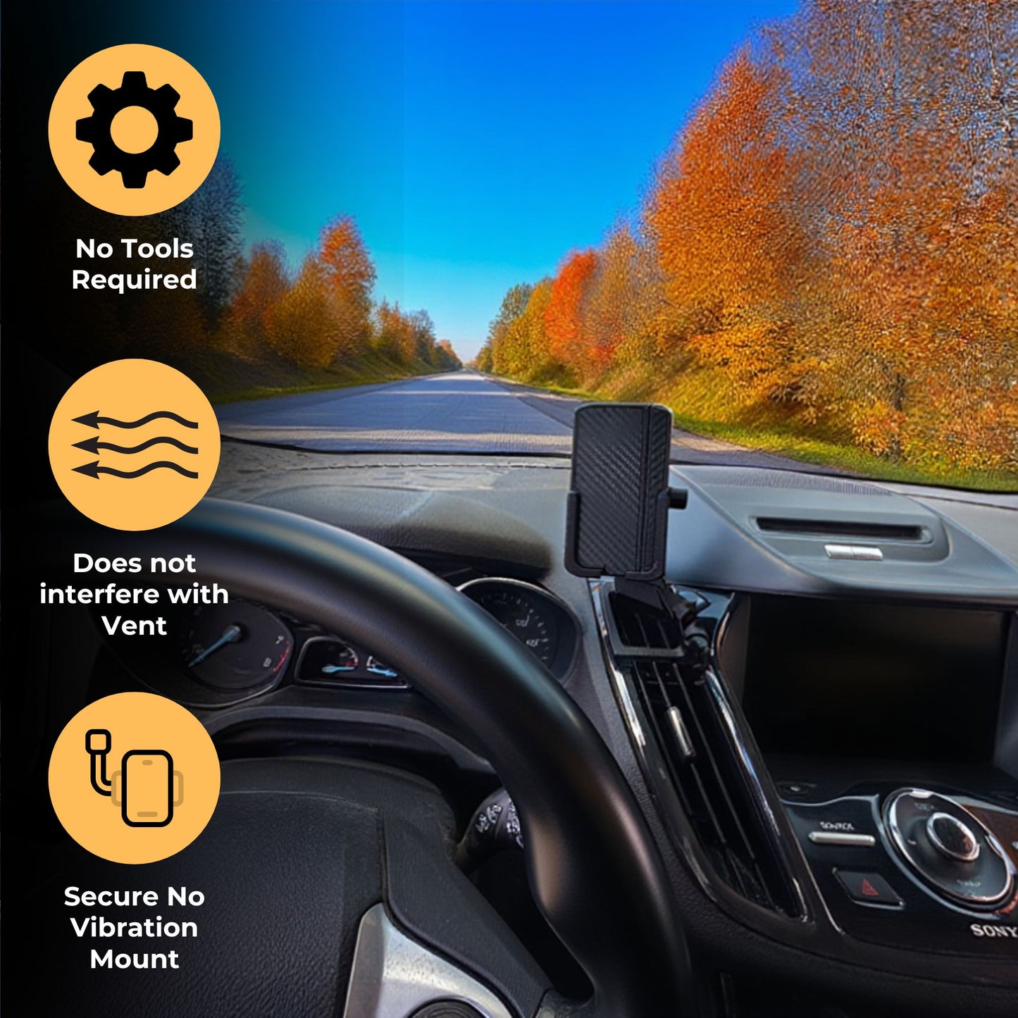 Phone Holder for Ford Escape 2013-2019 - Phone Mount - Gen 2 Ford Escape - Custom Made