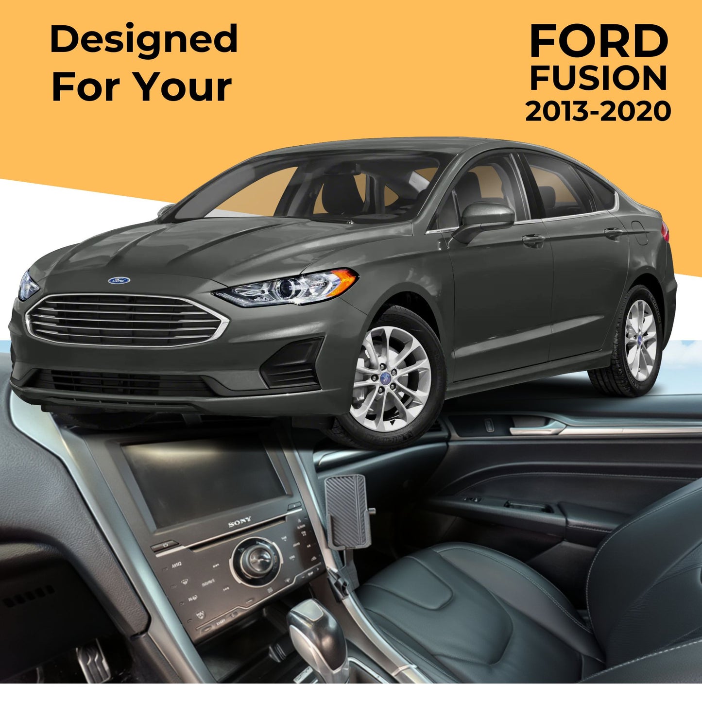 Phone Holder for Ford Fusion 2013-2020 - Phone Mount - Custom Made for Ford Fusion