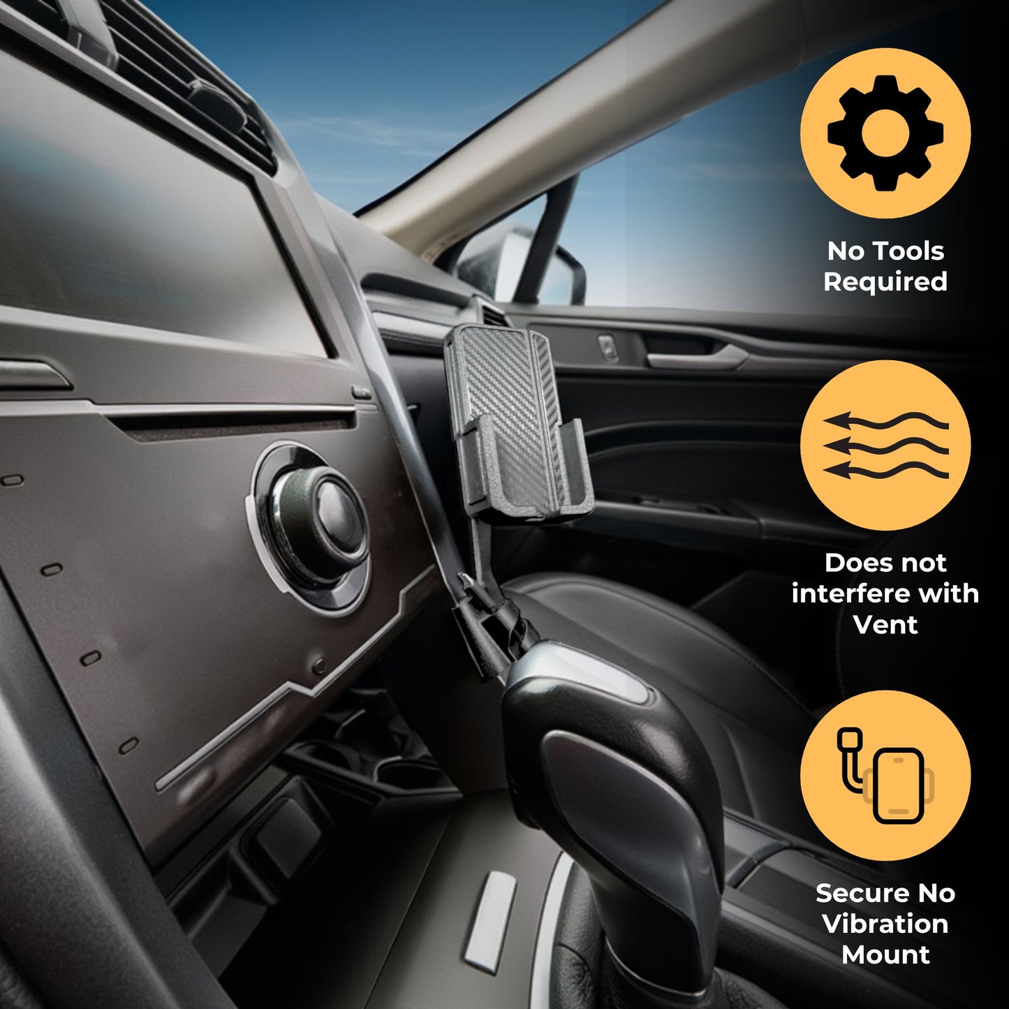 Phone Holder for Ford Fusion 2013-2020 - Phone Mount - Custom Made for Ford Fusion