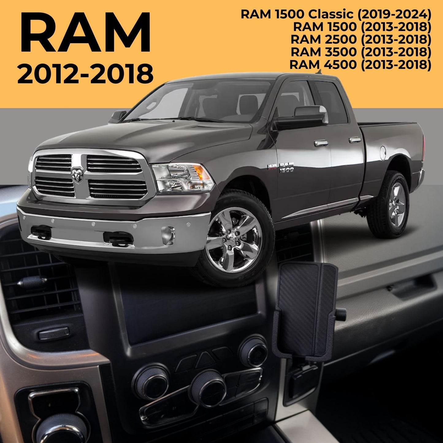 Phone Holder for Ram 2012-2018 Model Years